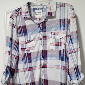 New York Laundry Plaid Shirt, NWT